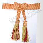 Golden With Red Bullion Bow Waist Sash