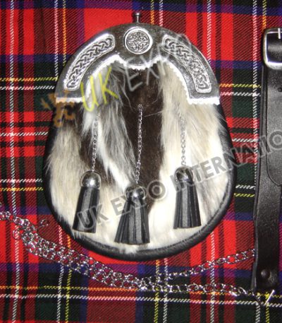 Celtic Multi Color Fur Leather Sporran