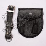Baby Black Leather Embossed Sporran