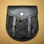 Black Fur Baby Black Grain Leather Sporran