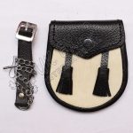Cowhide Baby Black Leather Sporran