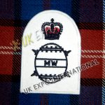 Badge Rating Embroidered Blue on white