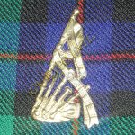 Bagpipes Metal Brass Badge