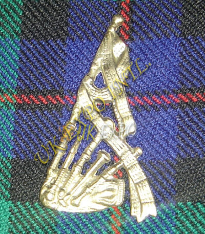 Bagpipes Metal Brass Badge