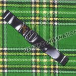 Double Pin Buckle Black Leather Shiny Kilt Belt