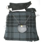 Black Gray Tartan Ladies Bag
