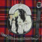 Celtic Black White Cowhide Silk Tassel Sporran