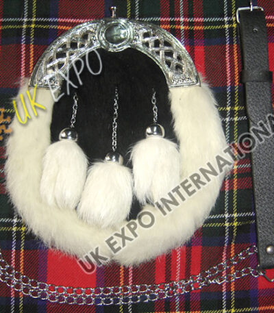 Night Black Rabbit Fur Trim Sporran