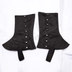 Black Cotton Chrome Doom Button Style Spat