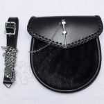 Knotwork Black Cow Skin Chain Lock Sporran