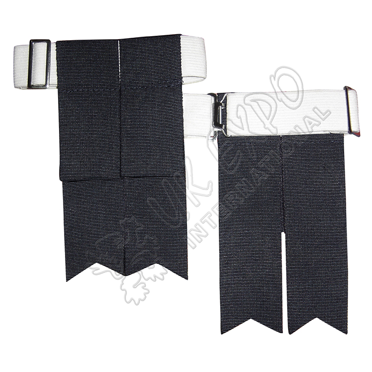 Black Color Garter Flashes With Adjustable Buckle