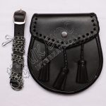 Black Color Semi-Dress Leather Sporran