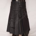 Black Color Sports Casual Cargo Style Utility Kilt