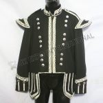 Black Color Hand Embroidered Silver Bullion Royal Doublet