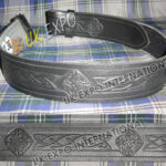 Black Cow Hide Leather Celtic Embossed Belt Without Backing