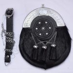 Celtic Warrior Black Cowhide Triple Cross Sporran