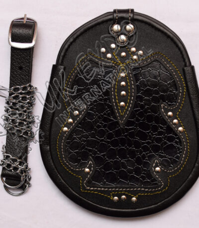 Black Crocodile Skin Leather Sporran