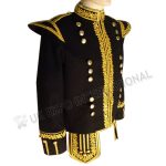 Black Doublet With Gold Bullion Embroidery & Braid