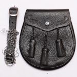 Black Embossed Leather Semi Dress Sporran