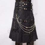 Black Gothic Stylish With Chains Tactical Webbing Utility Kilt