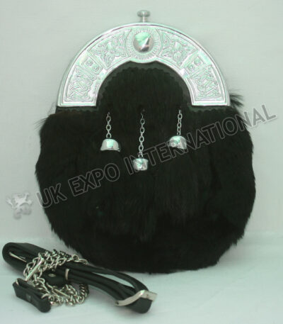 Scottish Black Rabbit Fur Sporran