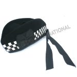 Black Glengarry Hat With Dicing
