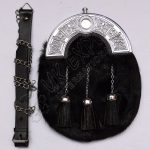 Black Diamond Chrome Goat Skin Sporran