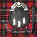 Celtic Black Goat Skin with White Accent Sporran