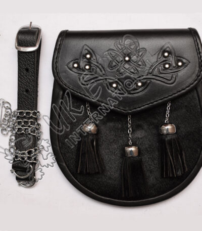 Celtic Black Goat Skin Sami Dress Sporran