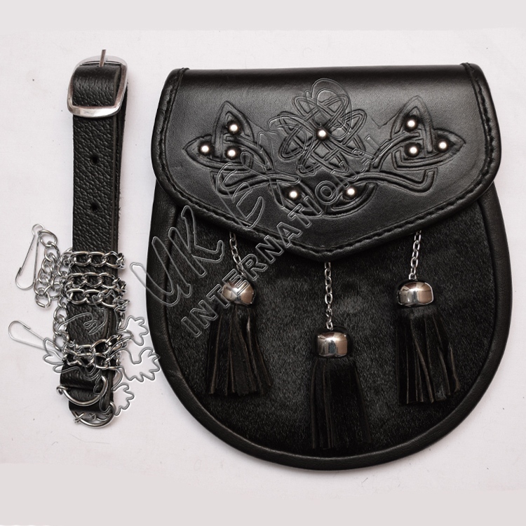 black_goat_skin_with_three_tessels_and_celtic_scottish_flower_embossed_studs_on_flap_m_4083.jpg Celtic Black Goat Skin Sami Dress Sporran