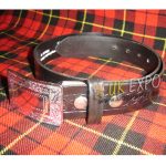 Crown Leather Black Knotwork Waist Belt