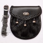 Black Leather Sami Dress Black Fur Sporran