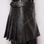 Black Leather Ladies Utility Kilt