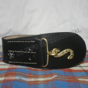 Black Leather Snake Buckle Waist Belt Civil war