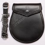 Black Leather Semi Dress Sporran