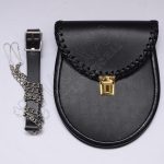 Braided Edge Black Leather Sporran