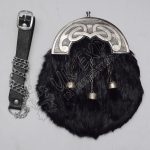 Black Rabbit Fur Antique Sporran
