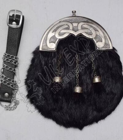 Black Rabbit Fur Antique Sporran
