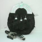Scottish Black Rabbit Fur Celtic Sporran