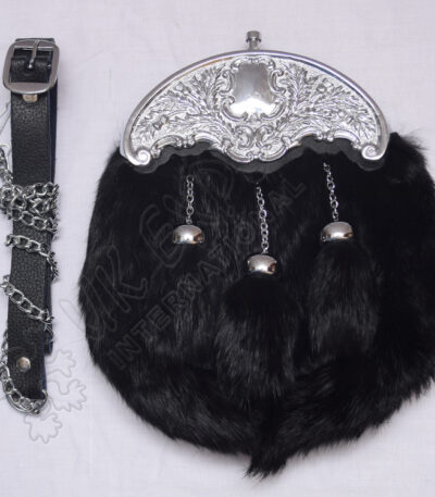 Midnight Shadow Black Rabbit Fur Sporran