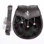 Rampart Lion Black Rabbit Fur Smart Sporran