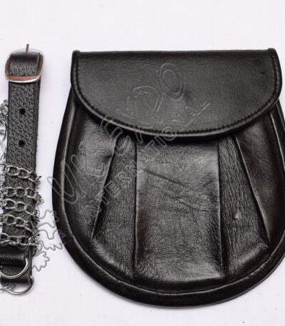 Leather Bag Style Day Wear Velcro Closure Sporran