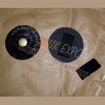 Pleated Rosette with Gold Button Velcro