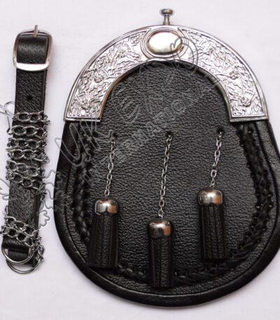 Knotwork Mastery Black Leather Handcrafted Sporran