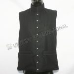 Black Wool Vest With three Pockets