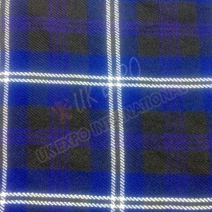 White Line With Black Shade on Dark Blue Tartan No 70