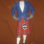Blue Pure Wool Blazer Braided Argyle Jacket