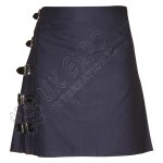 Stylish Blue Cotton Utility Kilt