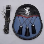 Rampart Lion Badge Blue Chrome Sporran