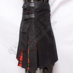 Black Hybrid Wallace Modern Tartan Utility Kilt